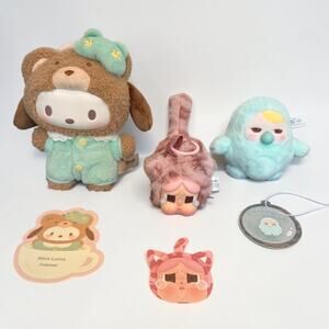 Pop Mart Crybaby + Pucky + Miniso Pochacco Figure Bundle EUC Displayed Only